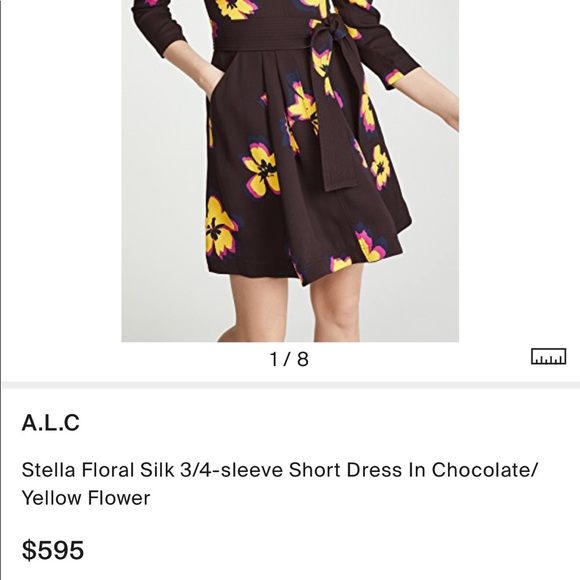 A.L.C
Stella Floral Silk 3/4-sleeve Short Dress - Picture 6 of 11